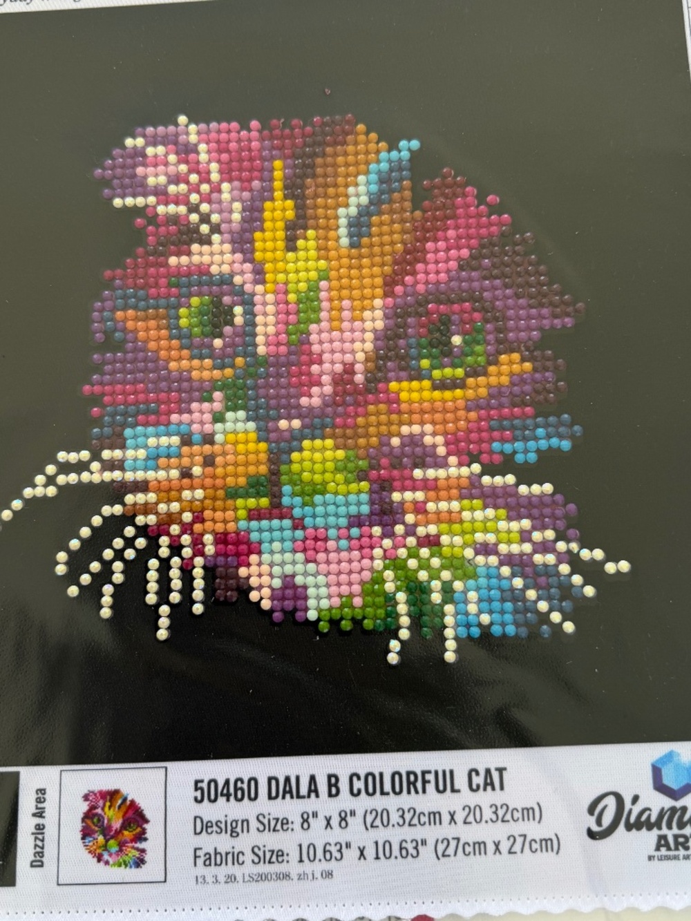 Completed Diamond Art picture.. Colorful cat Poster